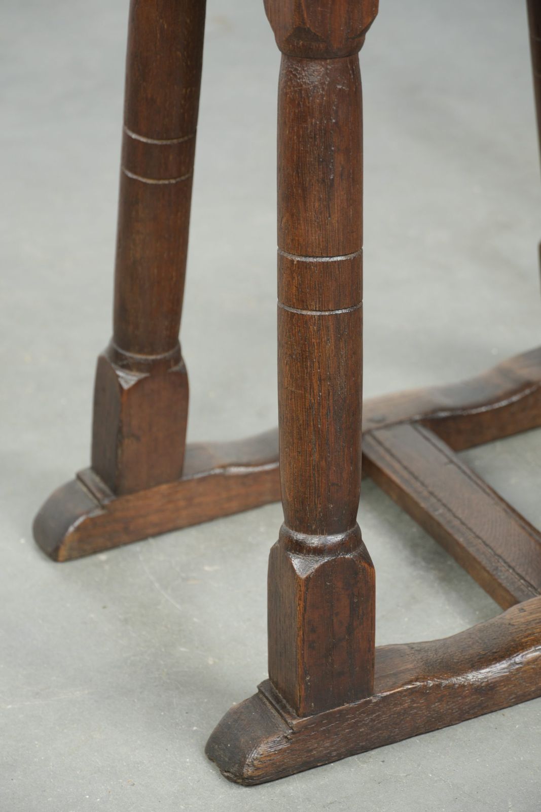 Exceptional Dutch Antique Oak Joint Stool From The Early 19th Century With A Charming Design photo vinterior