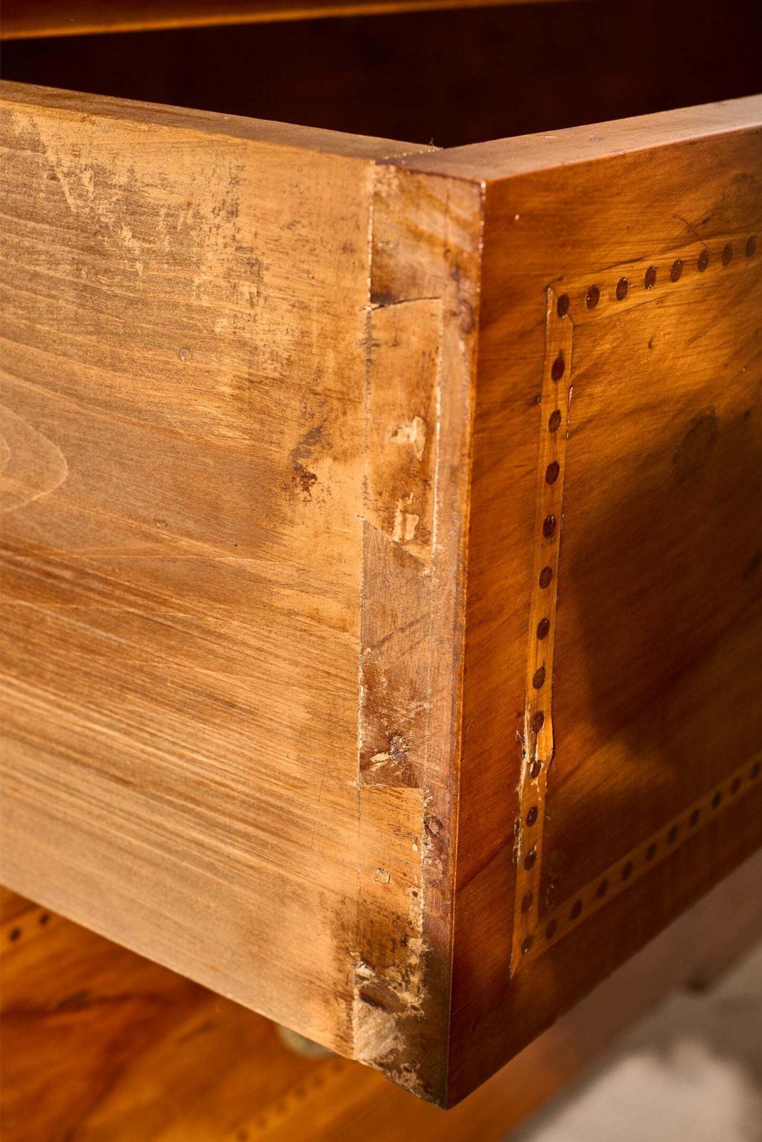 Unusual 19th Century Cherrywood Chest Of Drawers photo vintage