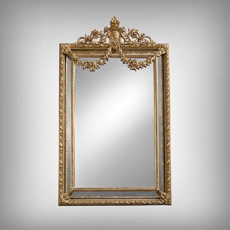 Important Louis XVI Style Mirror With Parclosed Panels – Late 19th Century