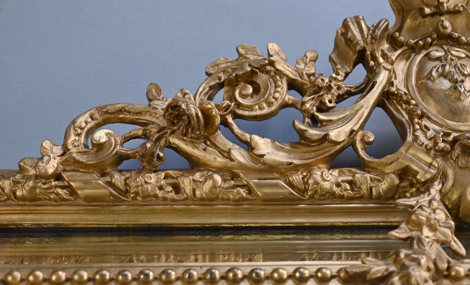Important Louis XVI Style Mirror With Parclosed Panels – Late 19th Century photo vintage