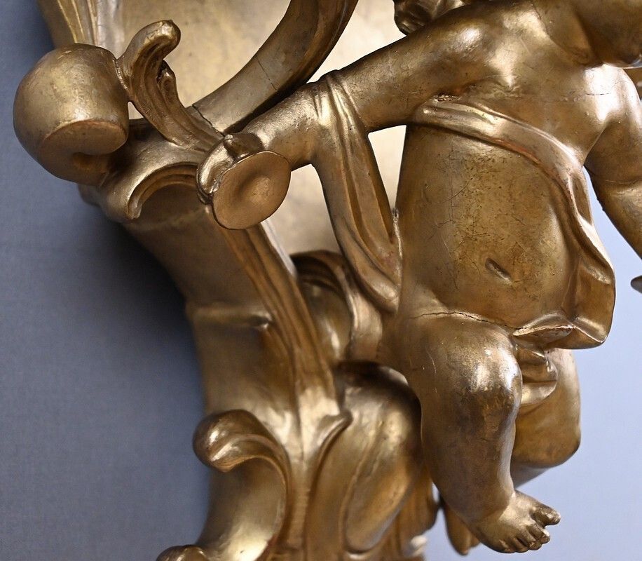photo furniture Pair Of Gilt Wood Wall Sconces – Late 19th Century
