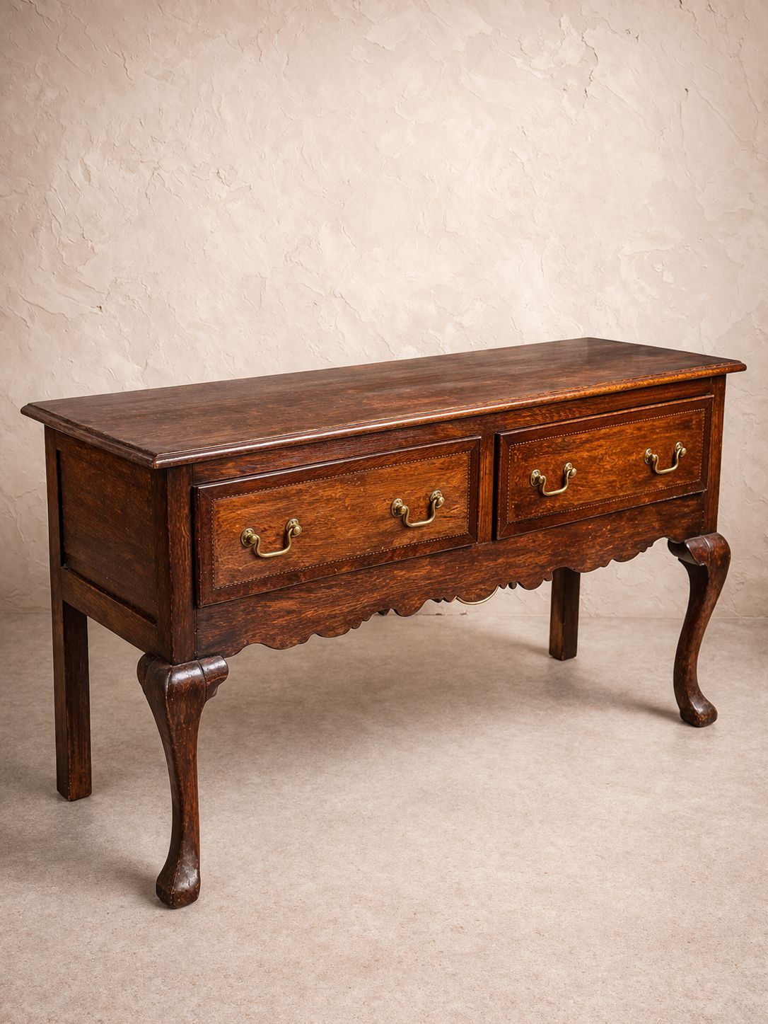 Late 19th Century Oak Dresser Base / Console Table In The Georgian Taste photo for sale