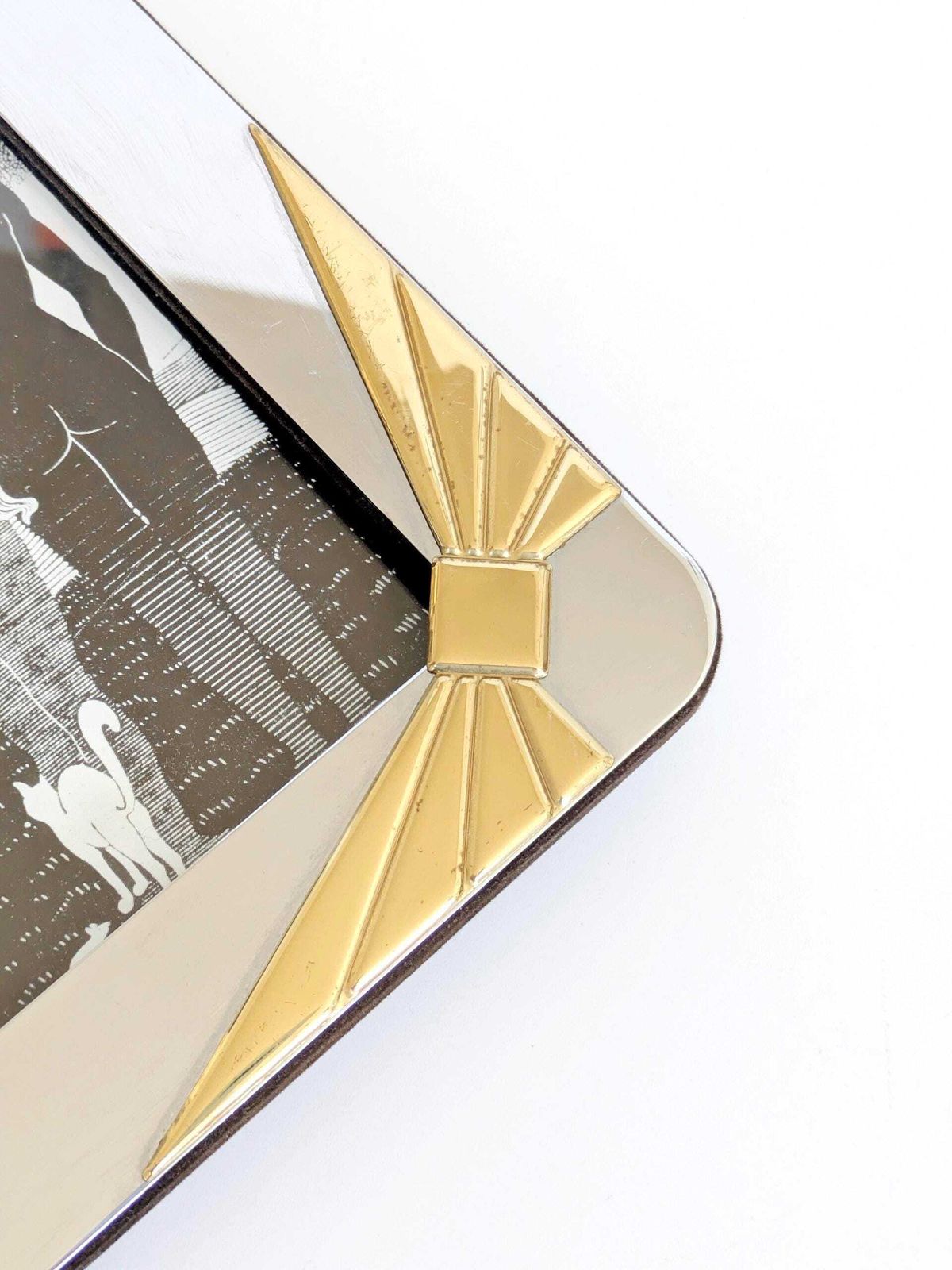 Set Of 3 Vintage Silver Brass Photo Frames, Art Deco, Y2k Style (13x18cm) photo vinterior