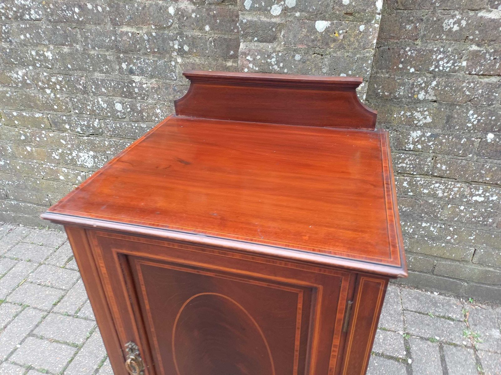 High Quality Antique Edwardian Inlaid Mahogany Bedside Or Side Cabinet Cupboard Inlaid. photo vinterior