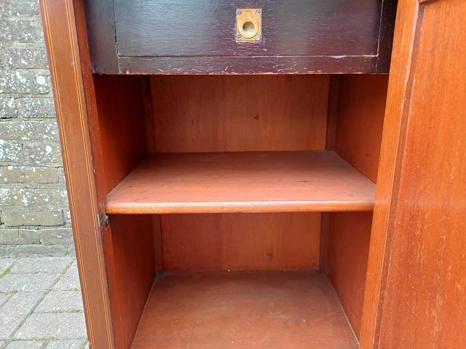 photo vinterior High Quality Antique Edwardian Inlaid Mahogany Bedside Or Side Cabinet Cupboard Inlaid.