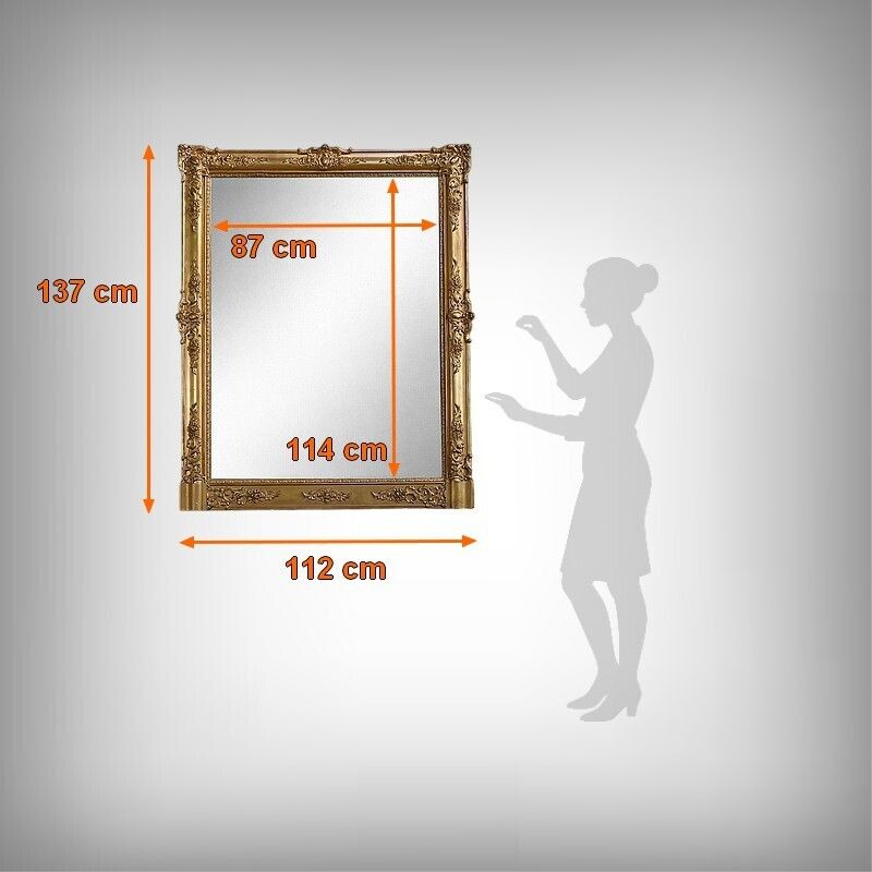 photo vintage Important Gilded Wood Mirror, Restoration Style – 19th Century