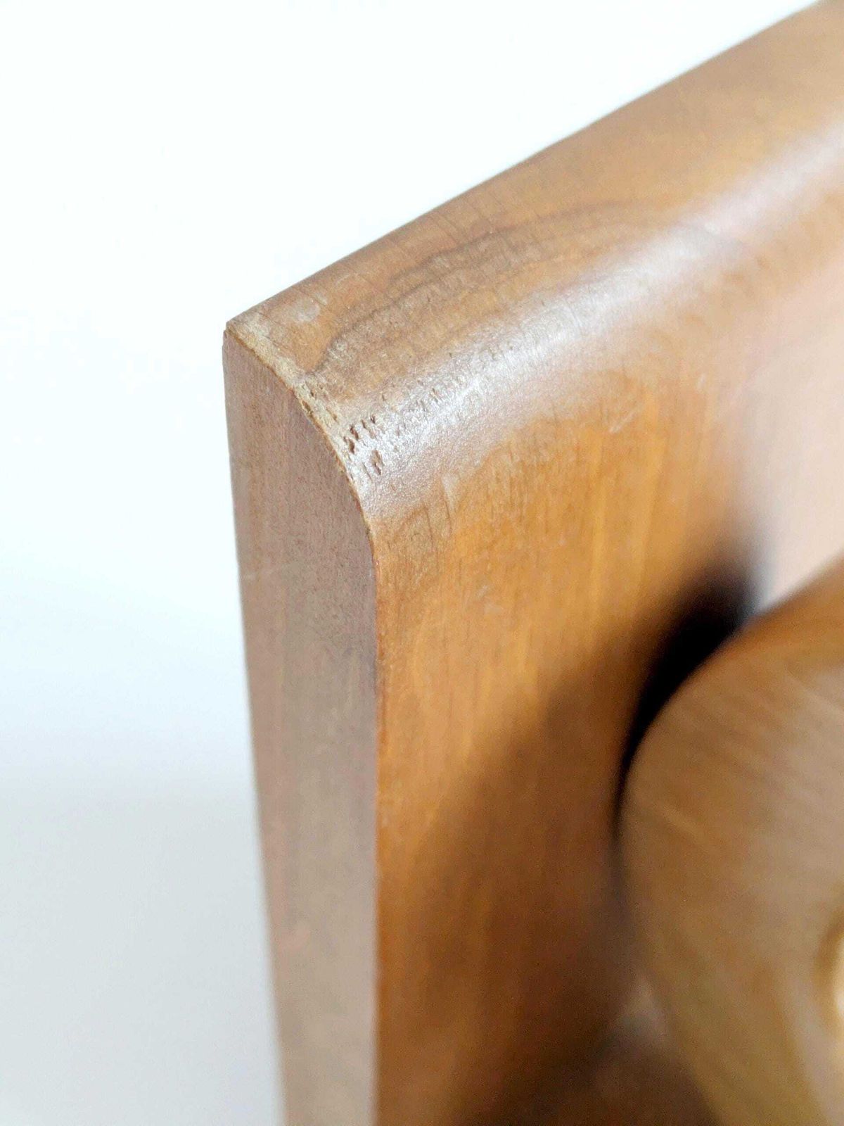 218.0 Midcentury Wooden Bookends Pair, Bauhaus Art Deco Style Hoop Design, Sculptural Shelf Decor photo
