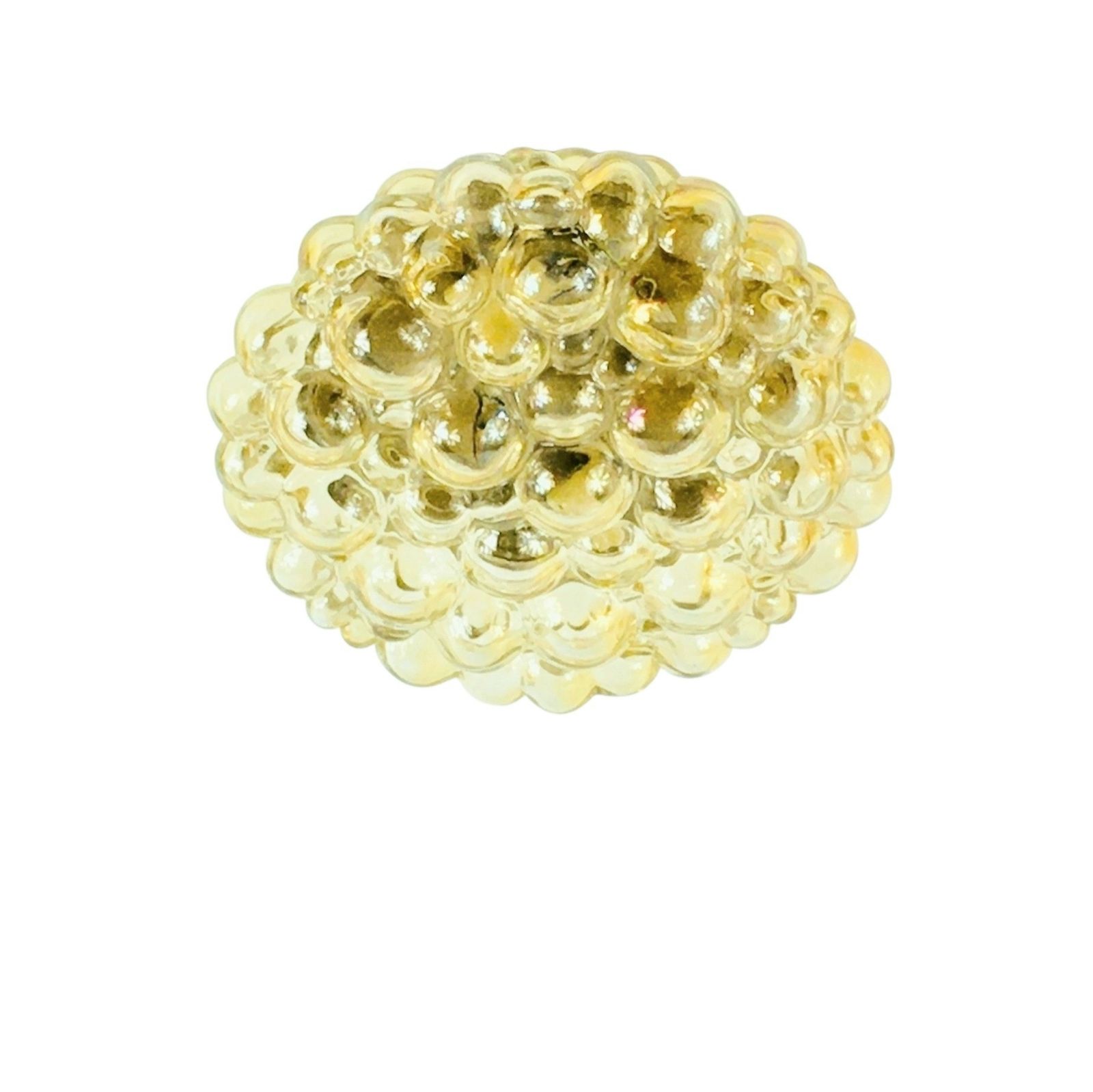 Grote Mid Century Modern Amber Bubbelglas & Messing Plafondlamp Van Helena Tynell Voor Limburg, Duitsland, Jaren 1960