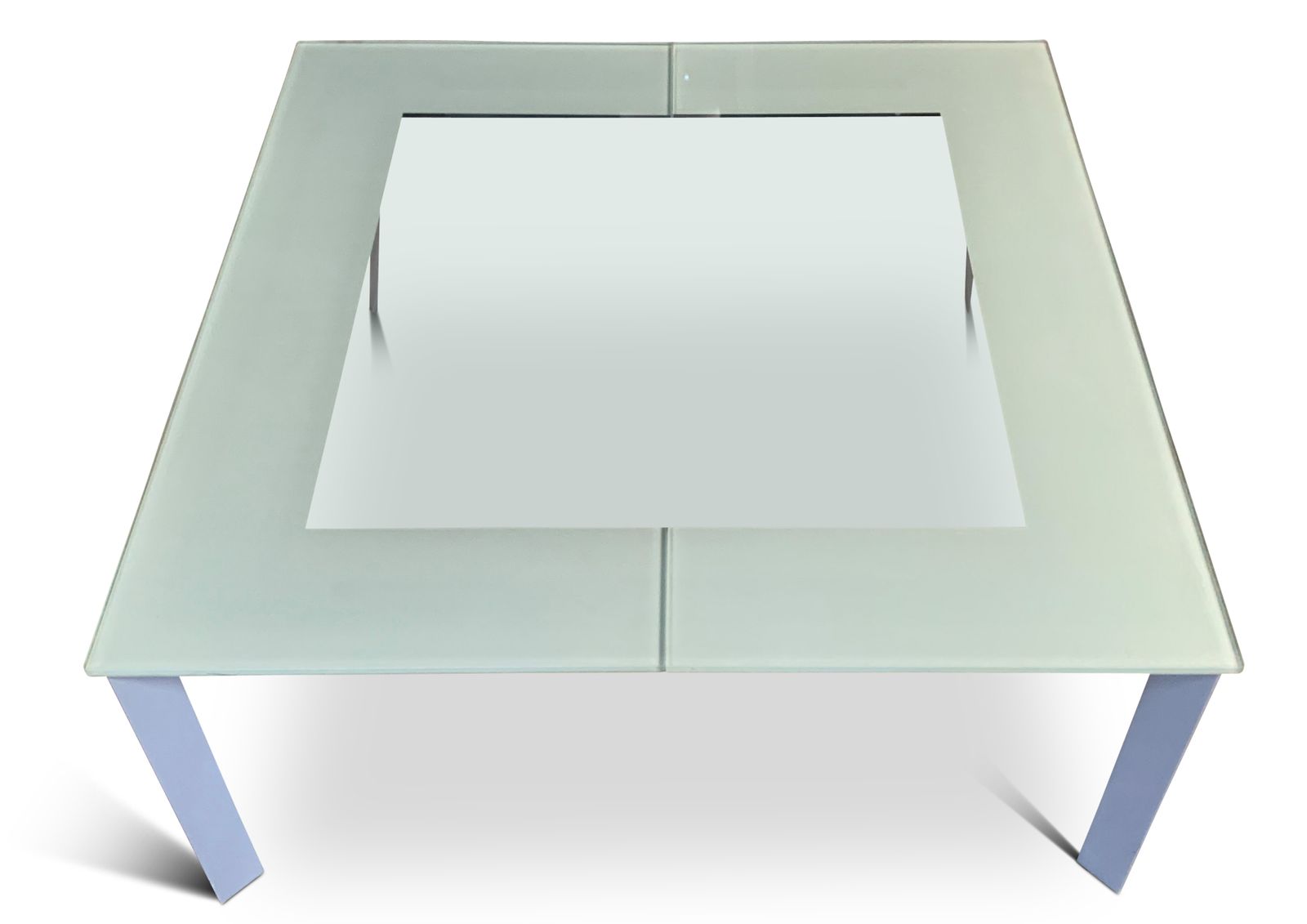 Knoll Design Metamorphic Modernist Square Metamorphic Extending Glass And Steel Coffee Table photo vintage