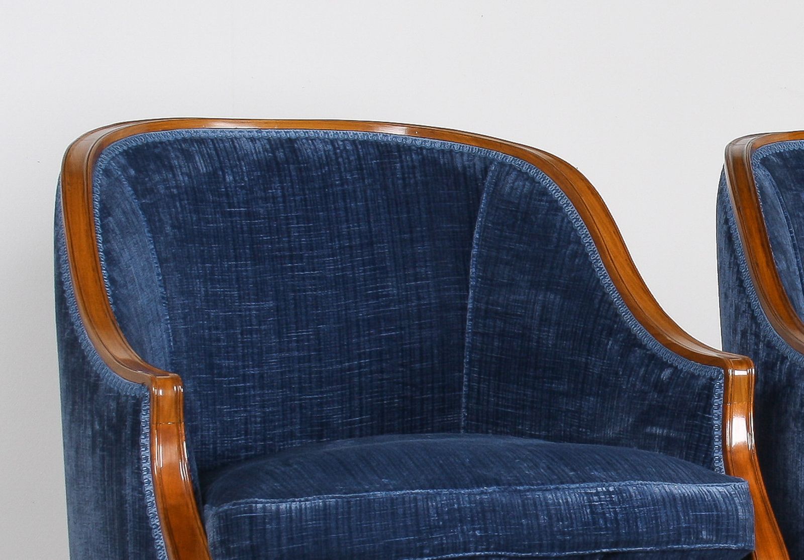 photo buy A Exquisite Pair Of Tub Chairs In Royal Blue By Fine Furniture Maker Arthur Brett