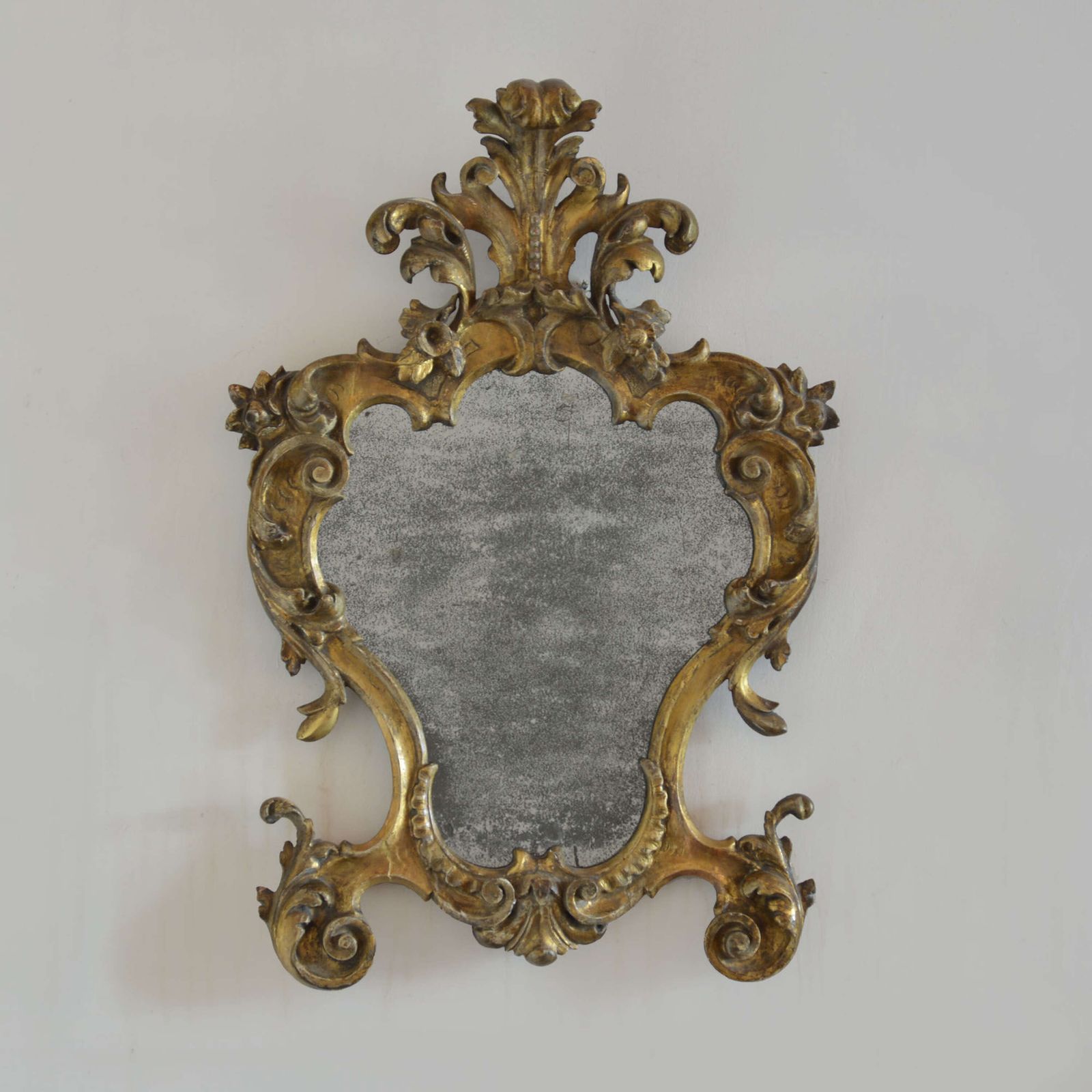 18th Century Italian Gilt Mirror Of Cartouche Form