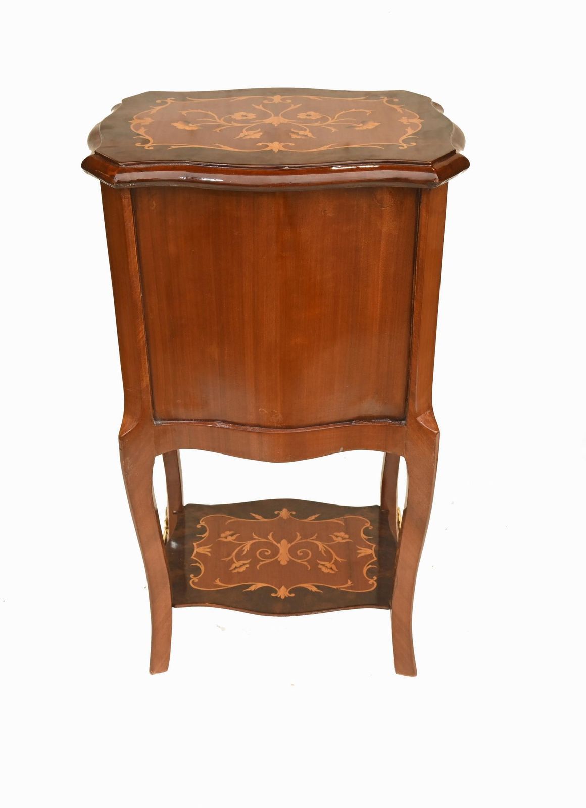 photo furniture Pair French Kingwood & Marquetry Bedside Tables Louis XV Style