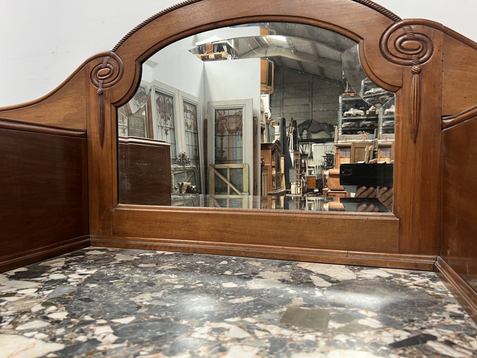 Art Deco Buffet In Solid Walnut, 20th Century. photo Furniture