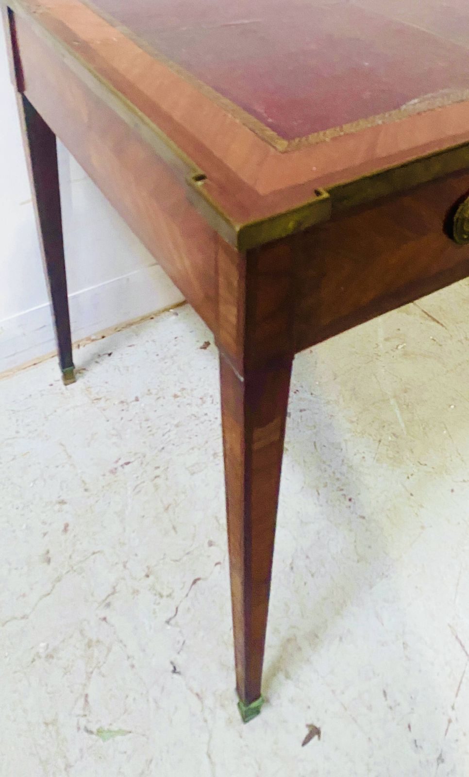 Louis XVI Flat Desk In Mahogany And Rosewood Veneer, 18th Century. photo furniture