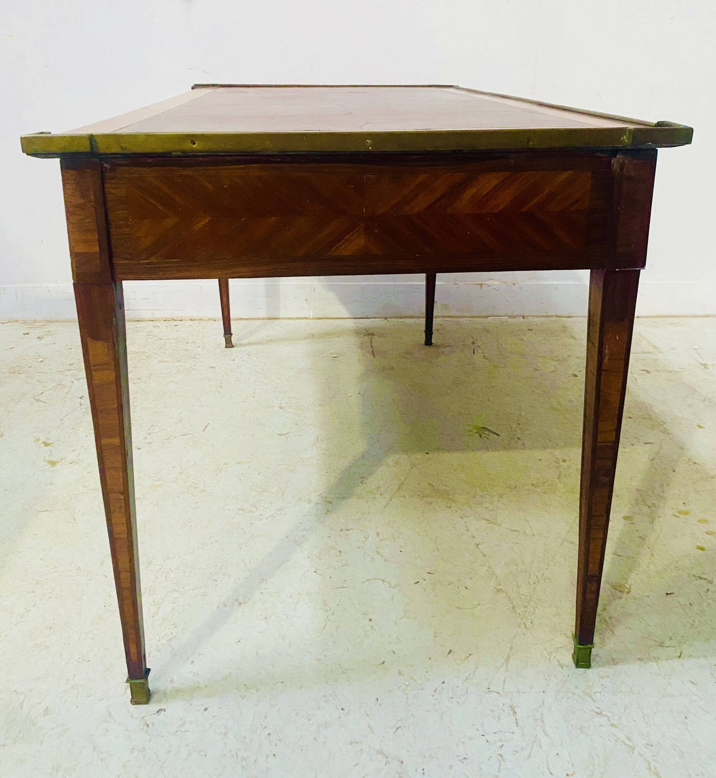 photo for sale Louis XVI Flat Desk In Mahogany And Rosewood Veneer, 18th Century.