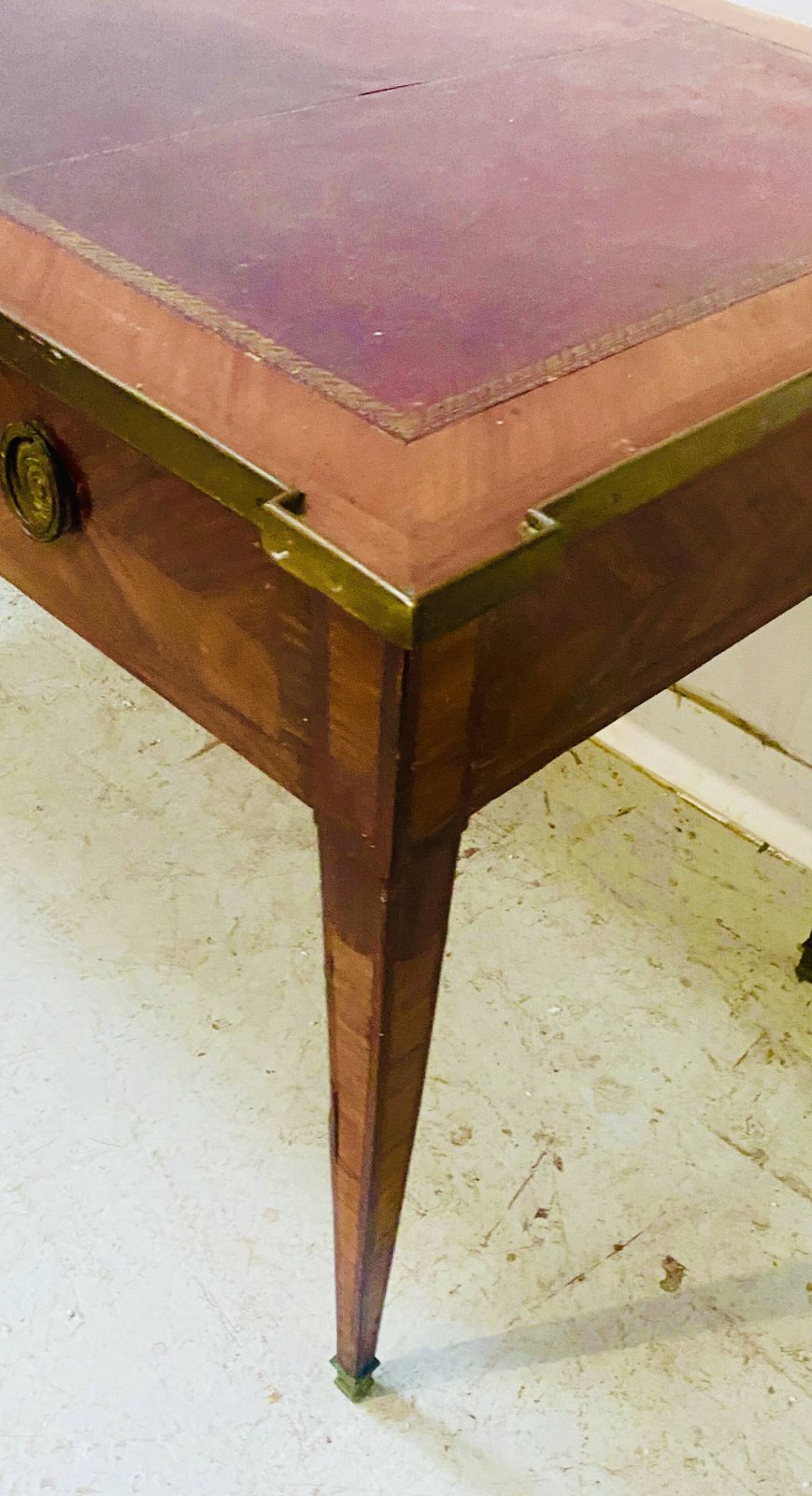 photo buy Louis XVI Flat Desk In Mahogany And Rosewood Veneer, 18th Century.