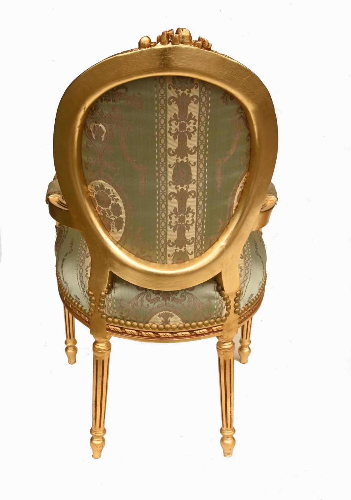 photo furniture Pair French Giltwood Salon Armchairs Louis XVI Style