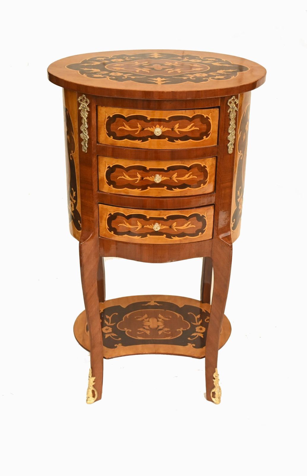 Pair French Marquetry Bedside Chests Nightstands Louis XVI Revival photo furniture