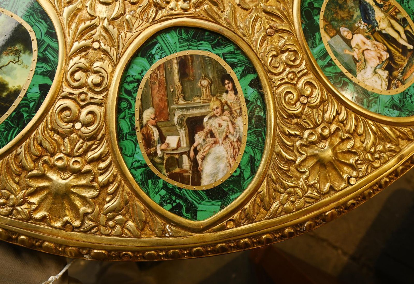 Napoleon III Malachite Centre Table Painted Plaques French Revival photo buy