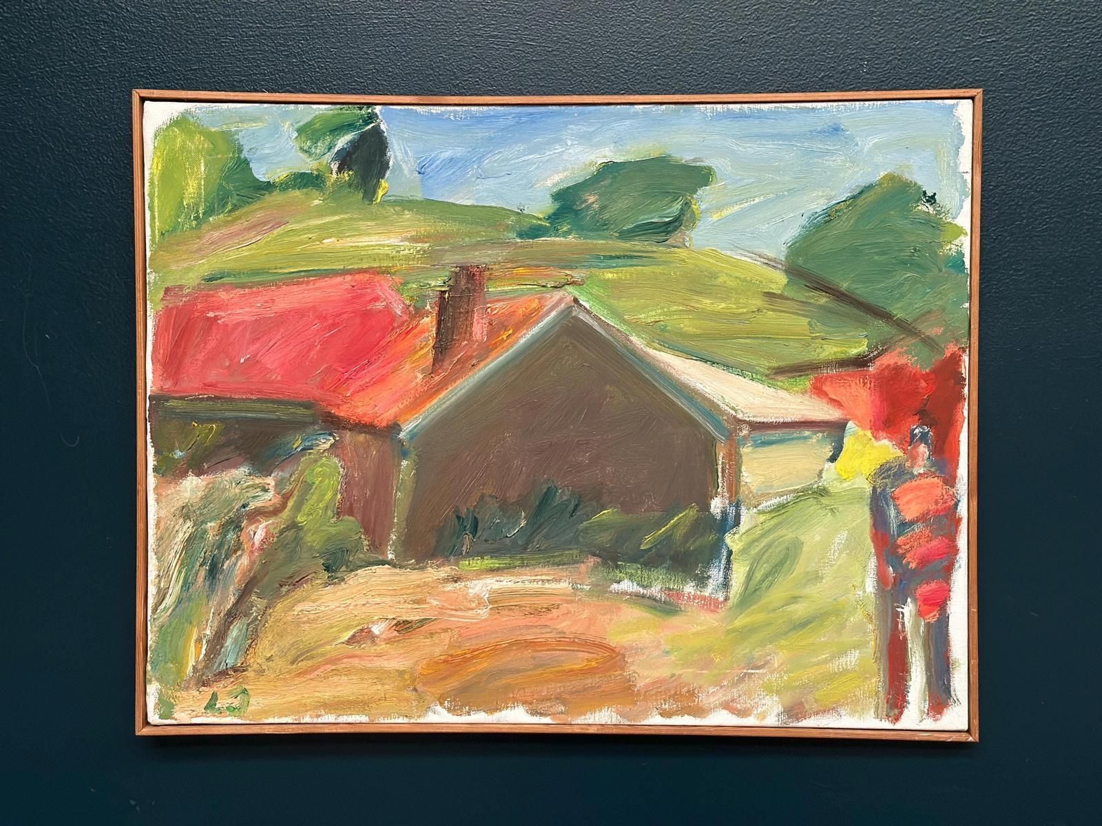 Original Oil On Canvas – “Strandhus äleklinta” By Lennart Johansson – Dated 1983 – Vintage & Framed – 60 × 49.5 Cm (23.6" × 19.5") photo for sale