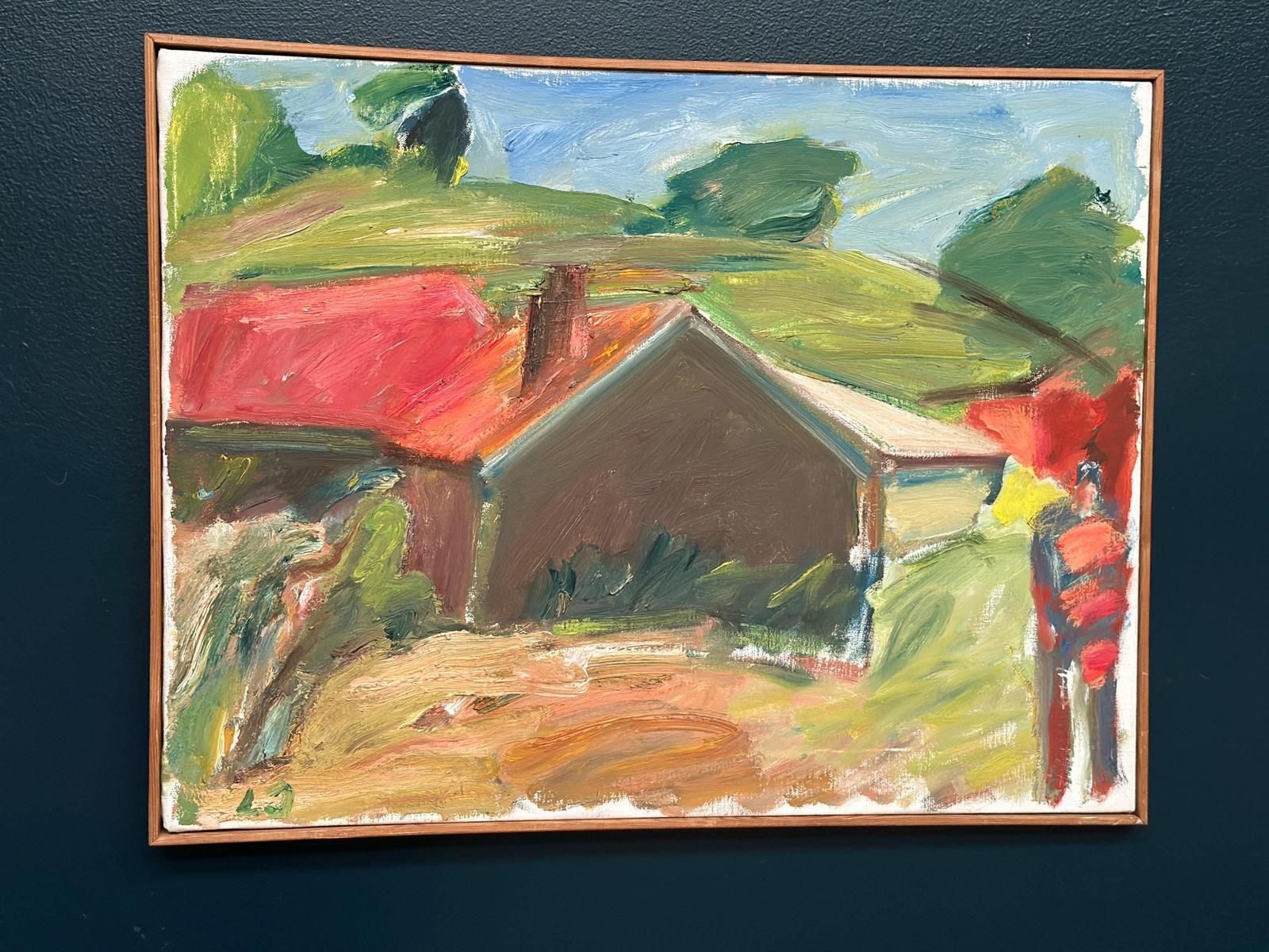 Original Oil On Canvas – “Strandhus äleklinta” By Lennart Johansson – Dated 1983 – Vintage & Framed – 60 × 49.5 Cm (23.6" × 19.5") photo Art