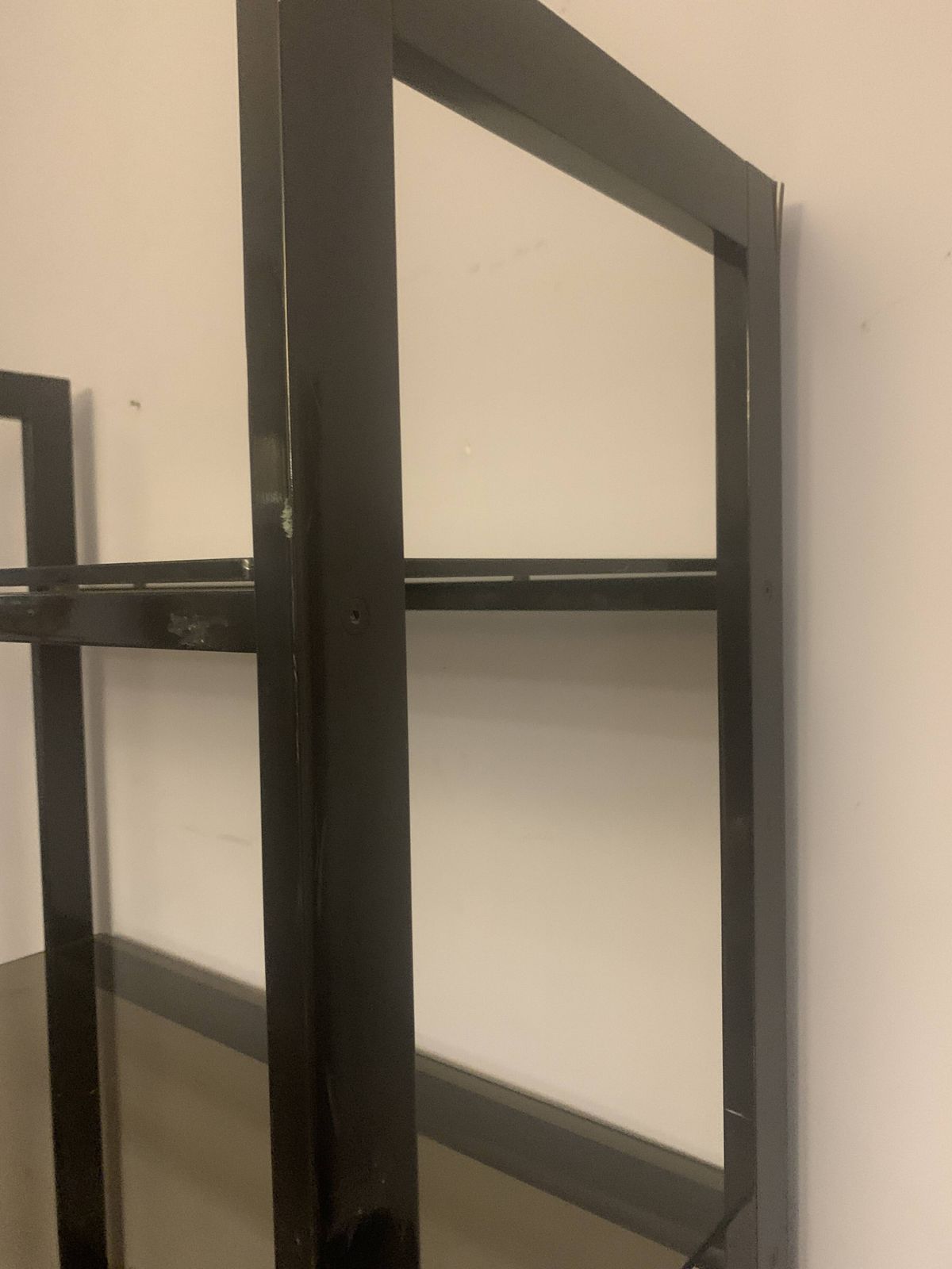Chrome Metal And Opaque Glass Shelf 20th Century photo vinterior