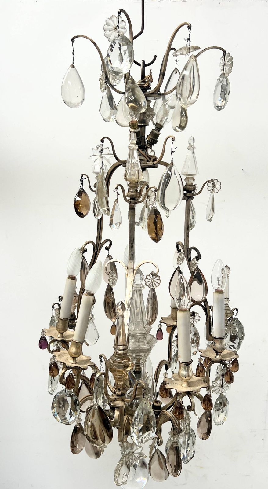 photo vinterior Lustrous Cage Chandelier In Louis XV Style From The Late 19th Century.