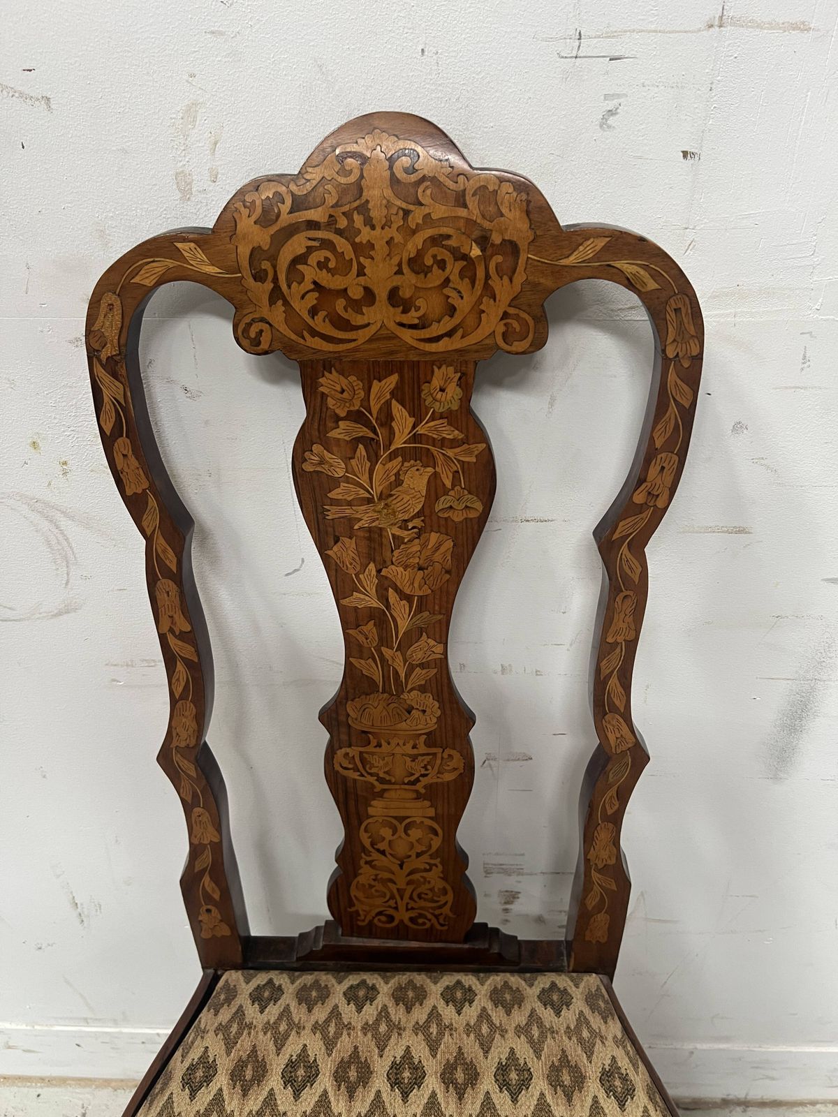 Set Of Eight Dutch Marquetry Chairs From The 19th Century. photo vintage