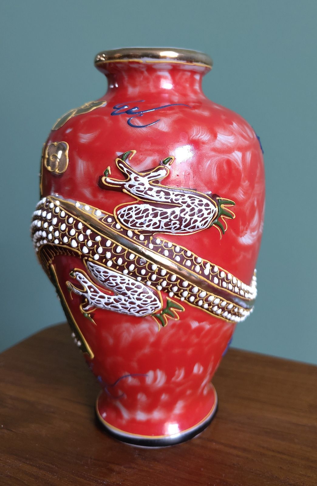 Republic‑Period Chinese Relief Dragon Vase (C. 1920s–1930s) photo for sale