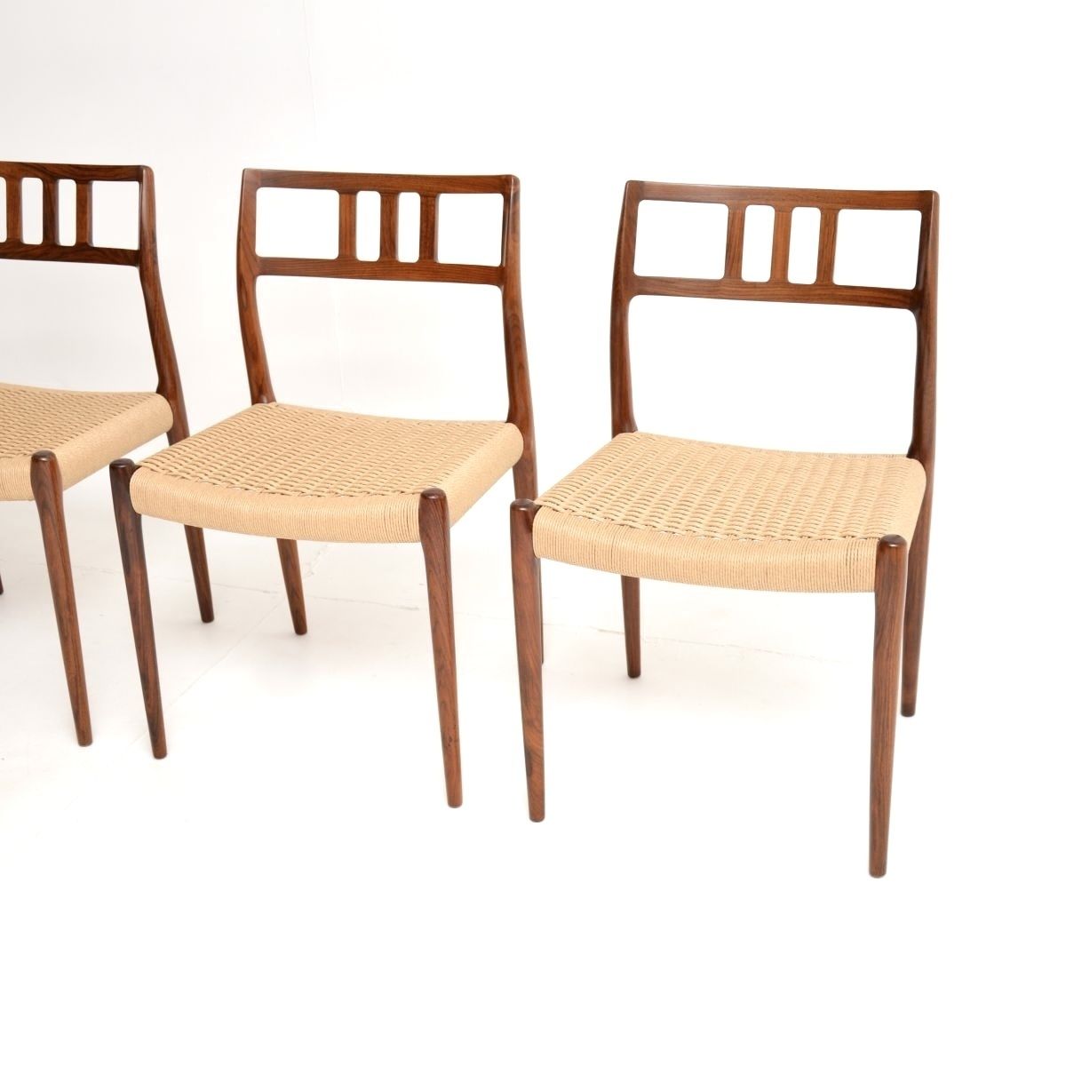 Set Of Four Danish Vintage Rosewood Model 79 Chairs By Niels Moller photo vintage