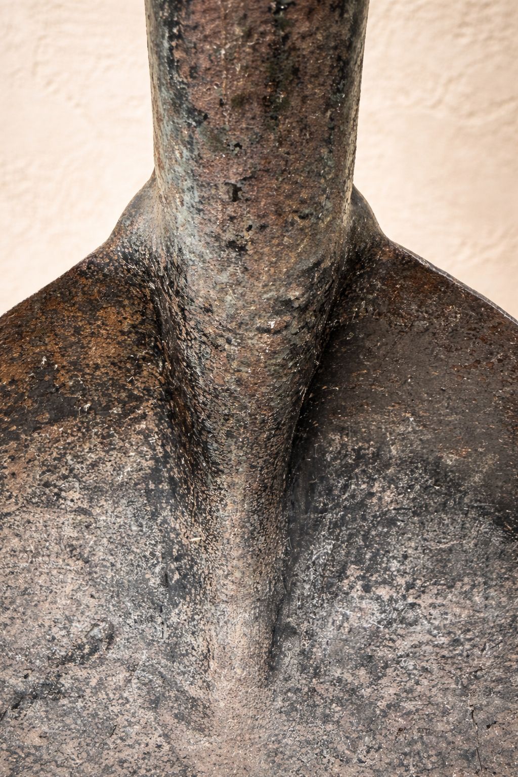19th Century Hand Forged Iron Coal Shovel – Sculptural Primitive With Later Hand photo for sale