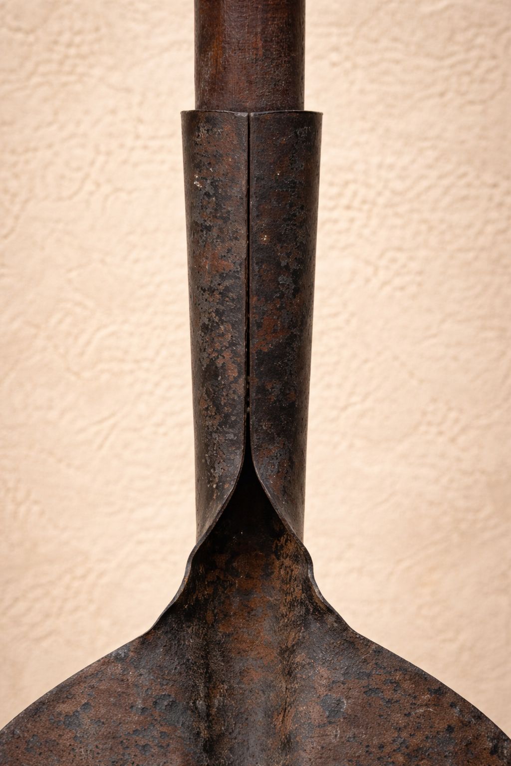 19th Century Hand Forged Iron Coal Shovel – Sculptural Primitive With Later Hand photo Garden Decor