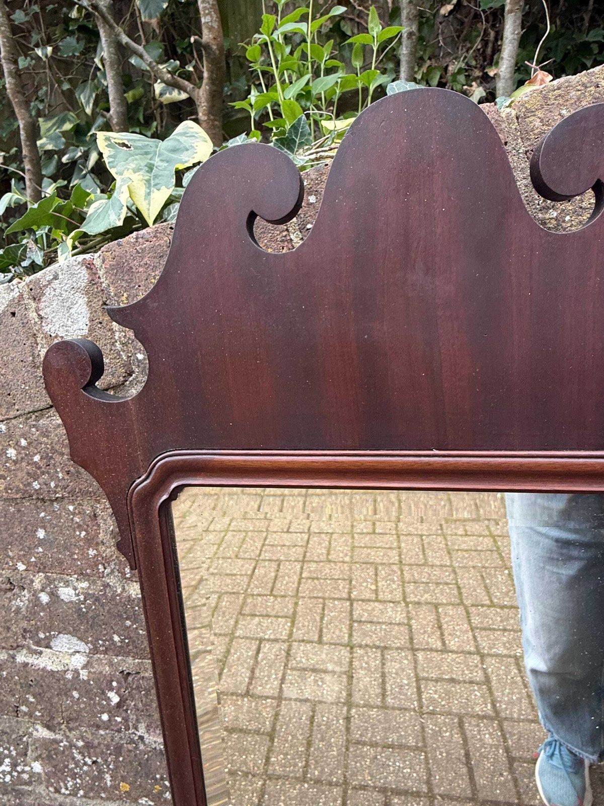 Vintage Mahogany Chippendale Style Wall Mirror Georgian Revival Late Victorian Decor photo vintage