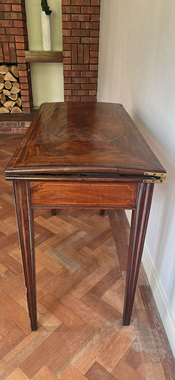 An Antique George III Mahogany Fold Over Card Or Bridge Table photo Furniture