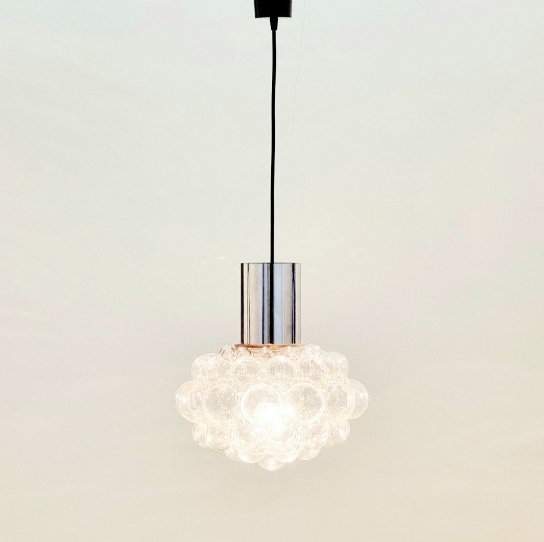 Grote Mid Century Plafondlamp Met Bellenglazuur En Chroom, Door Helena Tynell Voor Limburg, Duitsland, Jaren 1960 photo 650.0