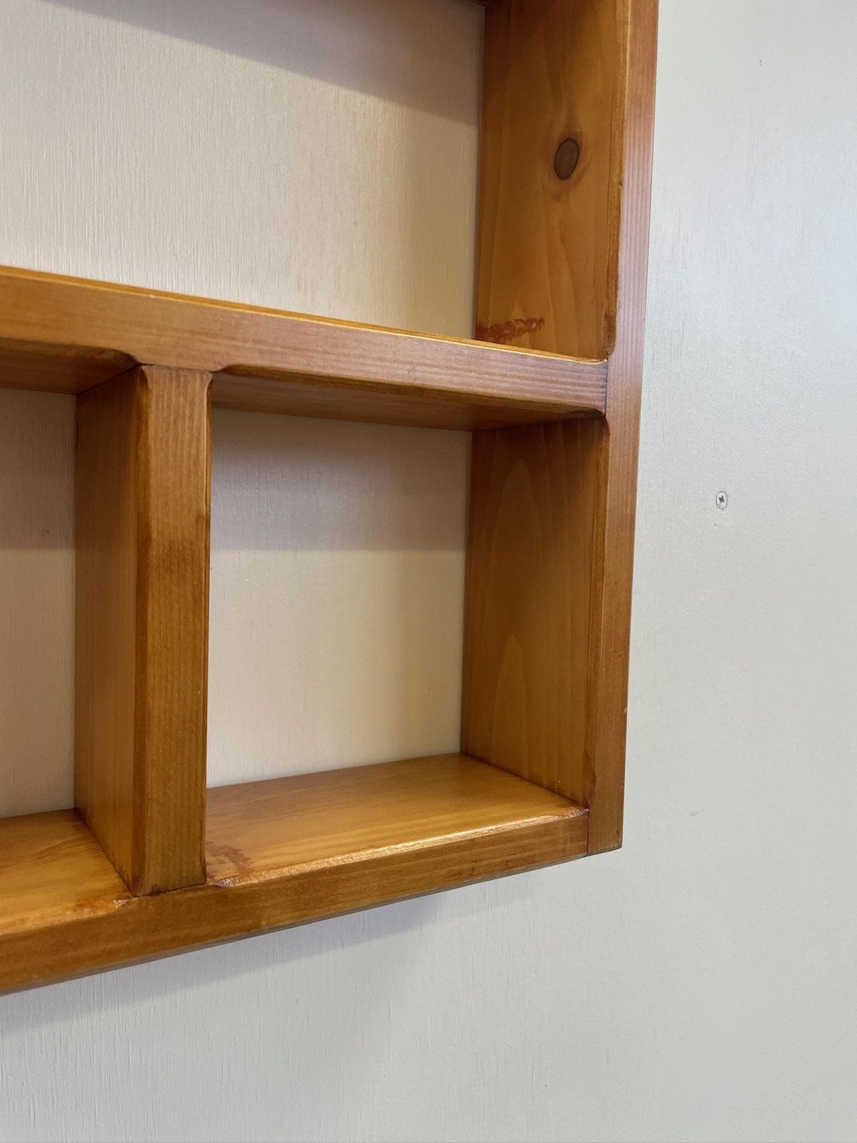 Vintage Wooden Pine Wall Hanging Small Display Shelf photo 103.0