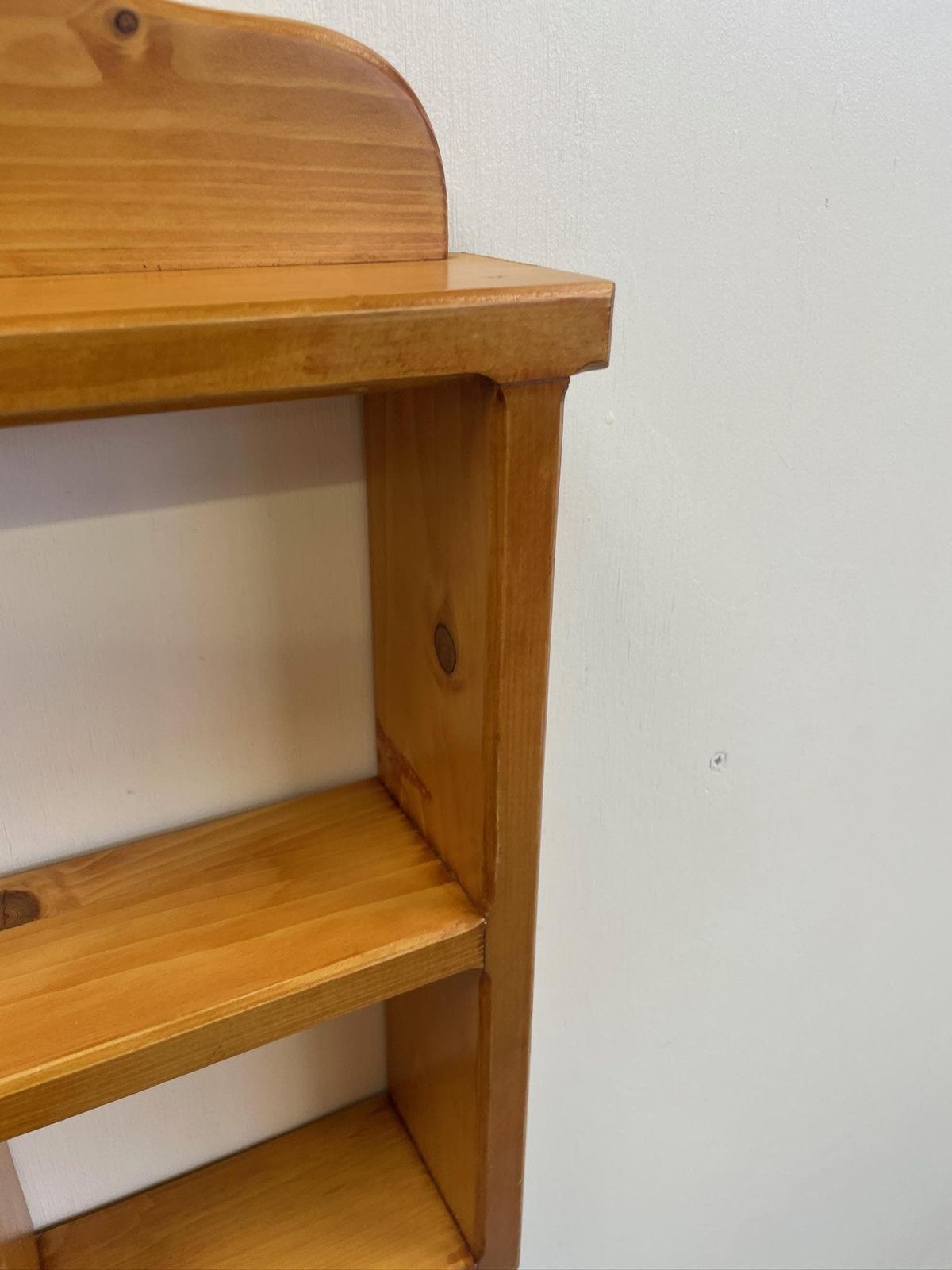 Vintage Wooden Pine Wall Hanging Small Display Shelf photo vinterior