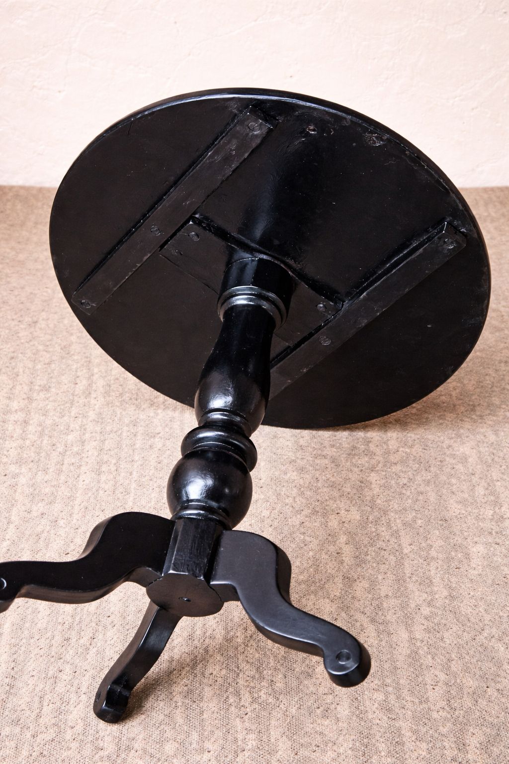 Victorian Style Ebonised & Hand Painted Occasional Table, Originally A Tilt Top, photo Furniture