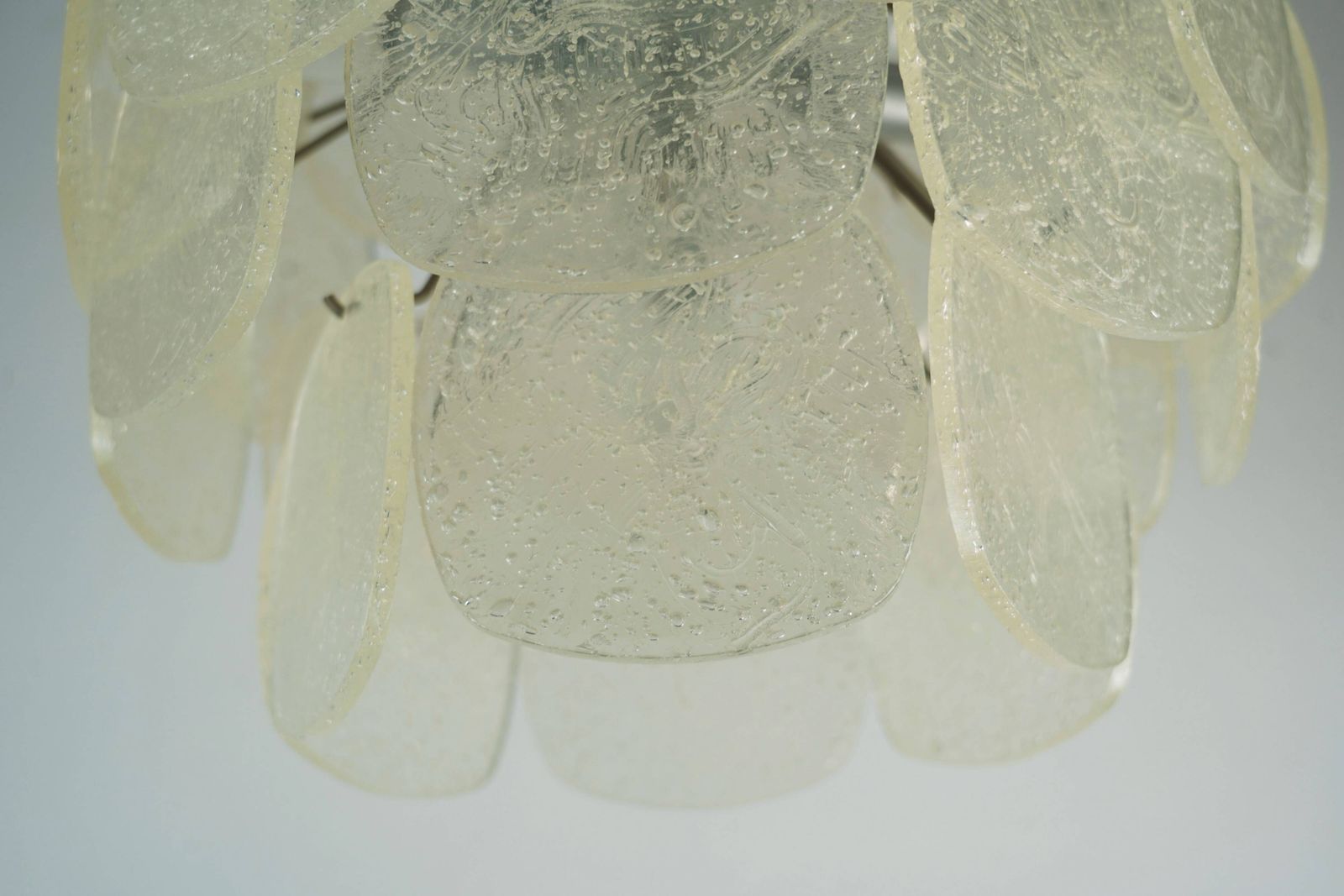 1960s/70s Pendant Light With 30 Acrylic Discs Resembling Frosted Glass photo Lighting
