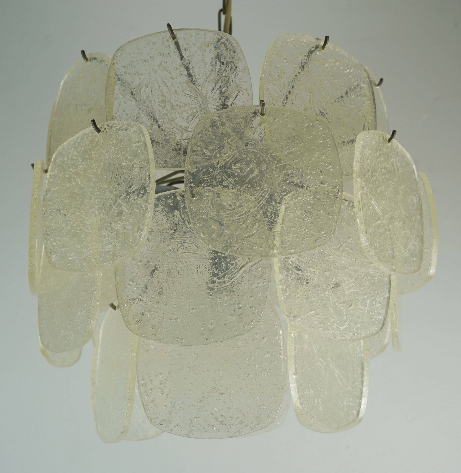 1960s/70s Pendant Light With 30 Acrylic Discs Resembling Frosted Glass photo vintage