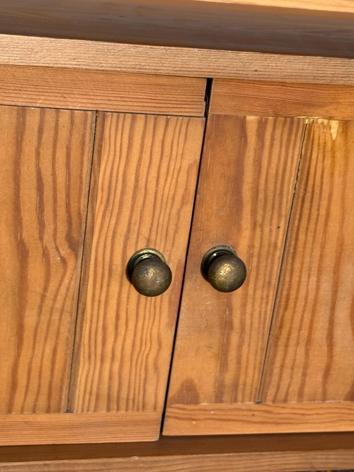 Furniture Handmade Rustic Original Pine Wall Shelf And Cupboard – Late 20th Century Country Style (Circa 1970s–1980s), Made In England photo