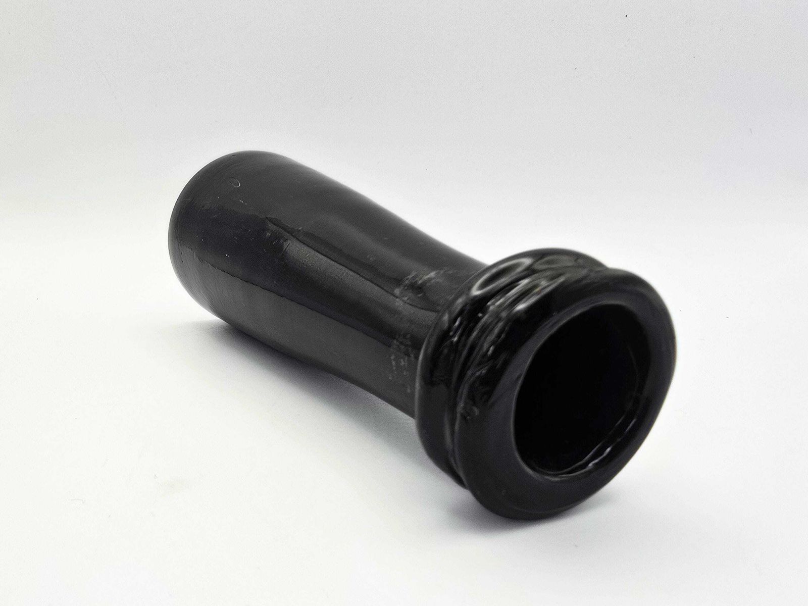 photo furniture Victorian Black Glass Truffle Bottle   Antique French Kitchenalia