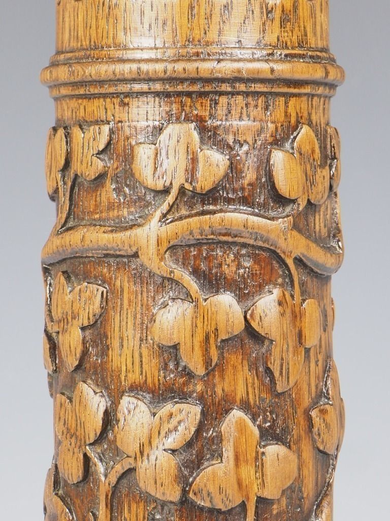 photo for sale Antique Tall Oak Corinthian Table Lamp