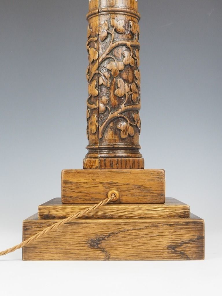photo buy Antique Tall Oak Corinthian Table Lamp