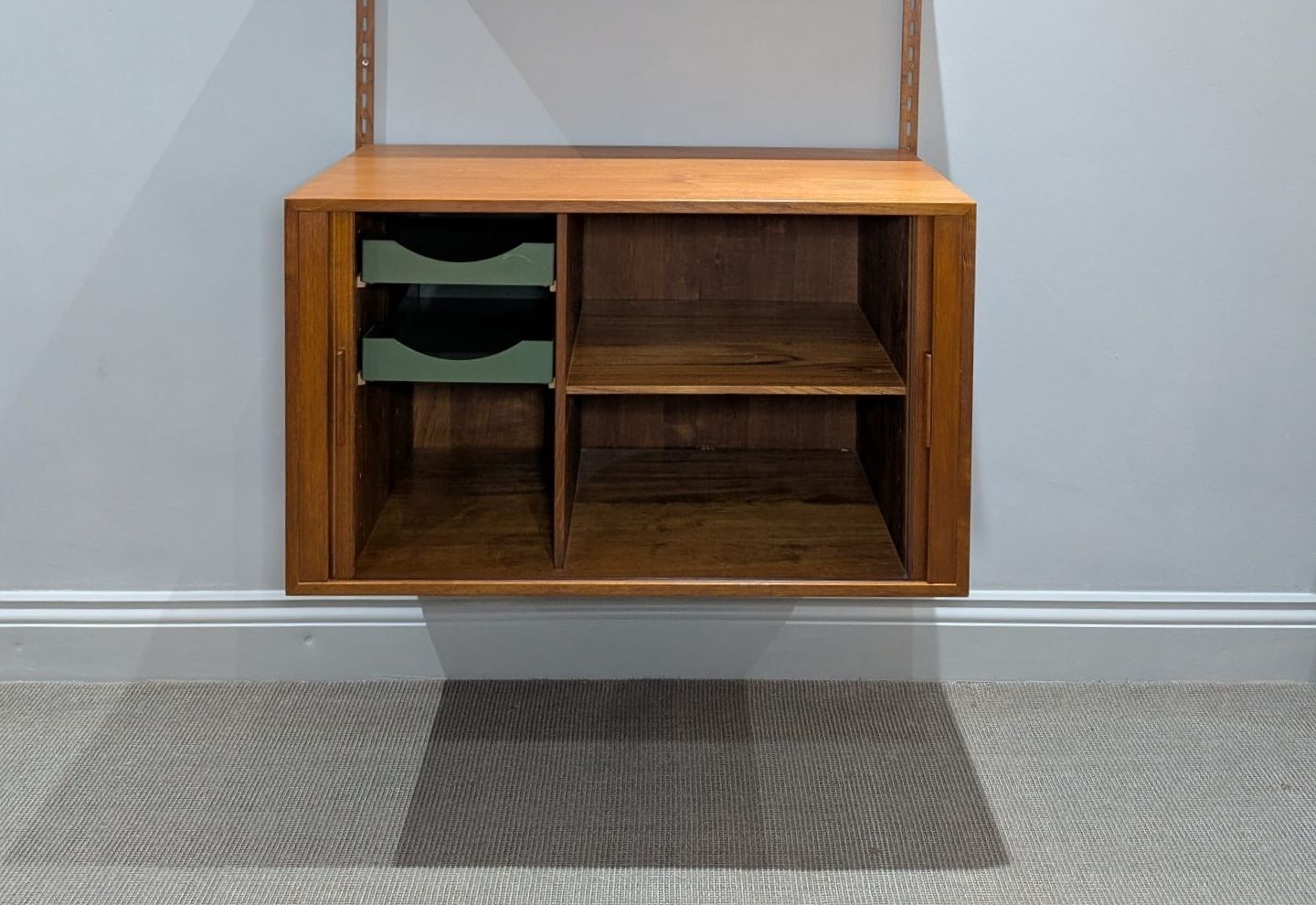 Mid 20th Century Fm Modular Shelving With Tambour Cabinet Designed By Kai Kristiansen photo Furniture