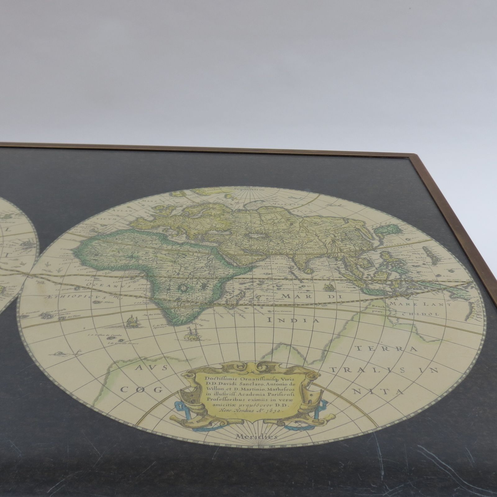 1970s Maison Jansen Campaign Style Coffee Table World Map photo buy
