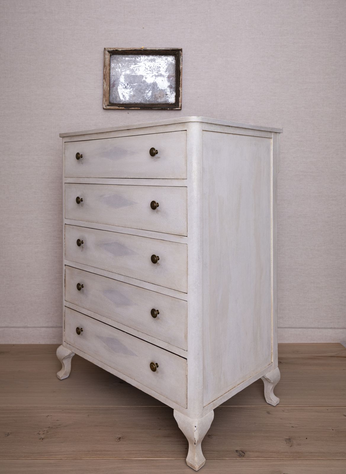 Edwardian Chest Of Drawers   Later Hand Painted In Aged Old White photo buy