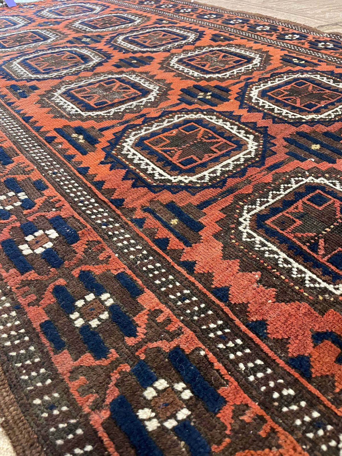 Textiles Antique Baluch Rug, 1900s photo