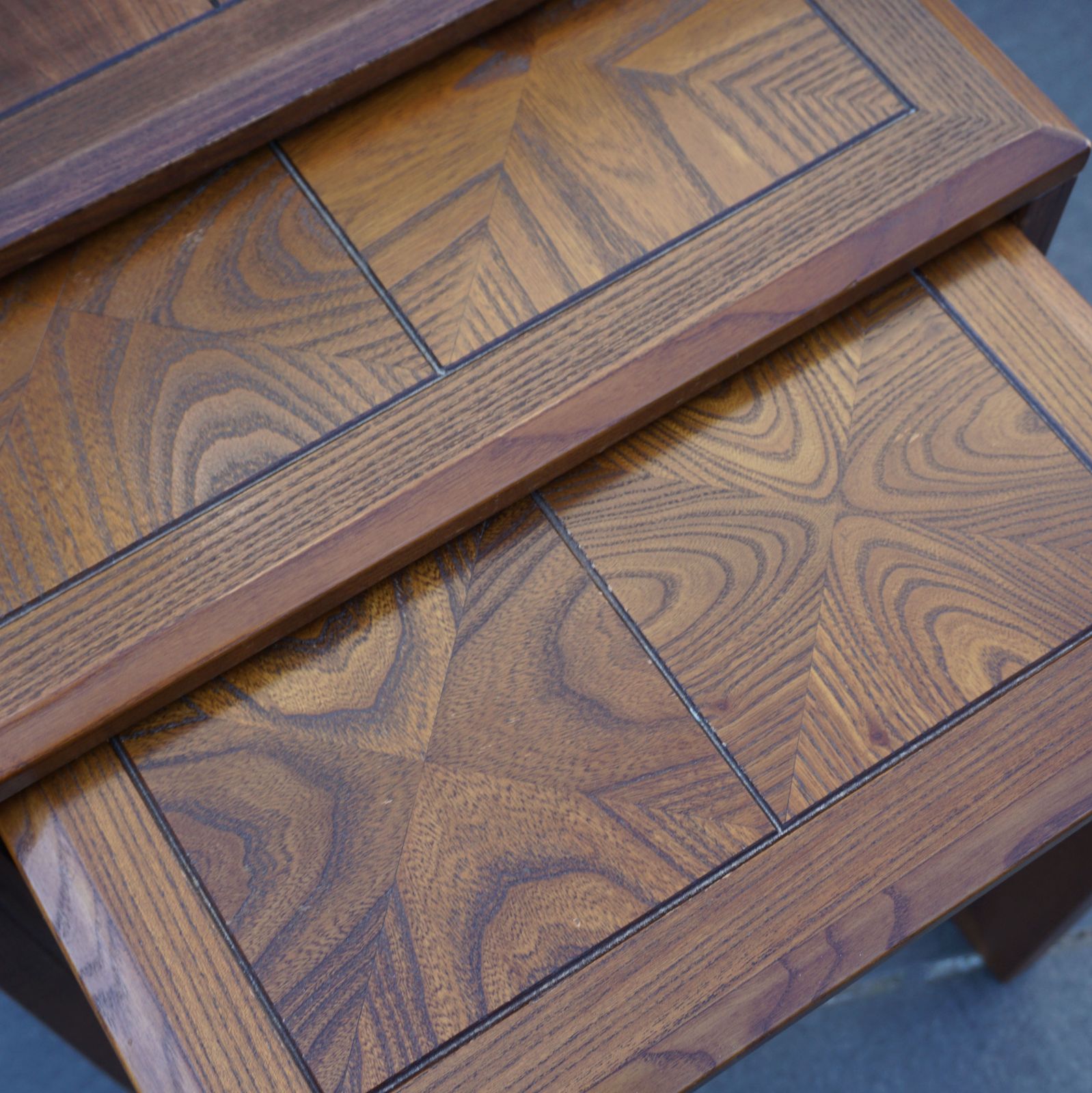 G Plan Nest Of 3 Side Tables Squares Design 1960s Mid Century Refurbished photo vinterior