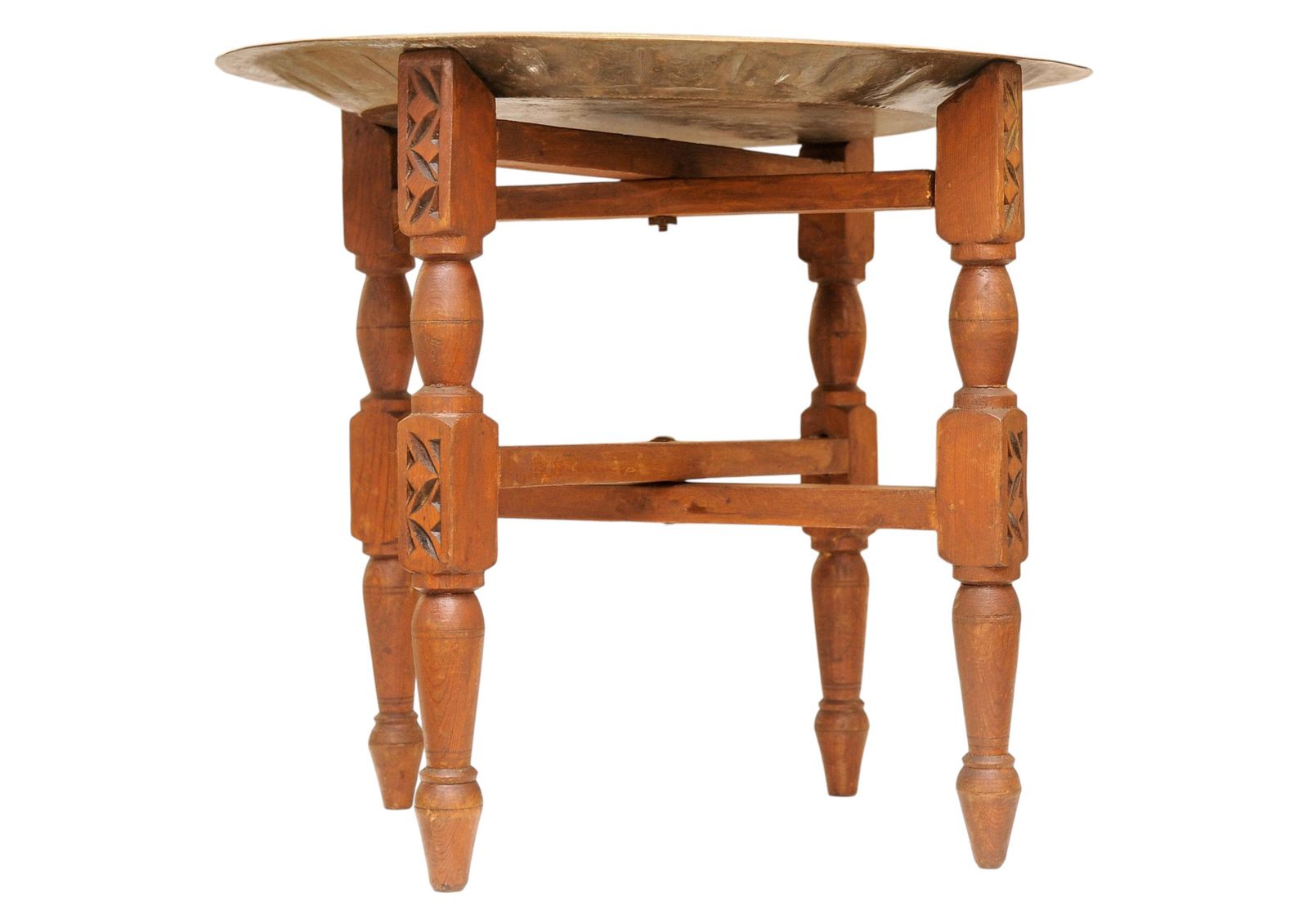 Handcrafted Liberty Of London Folding Tea Table With Removable Brass Top 1900s photo Furniture